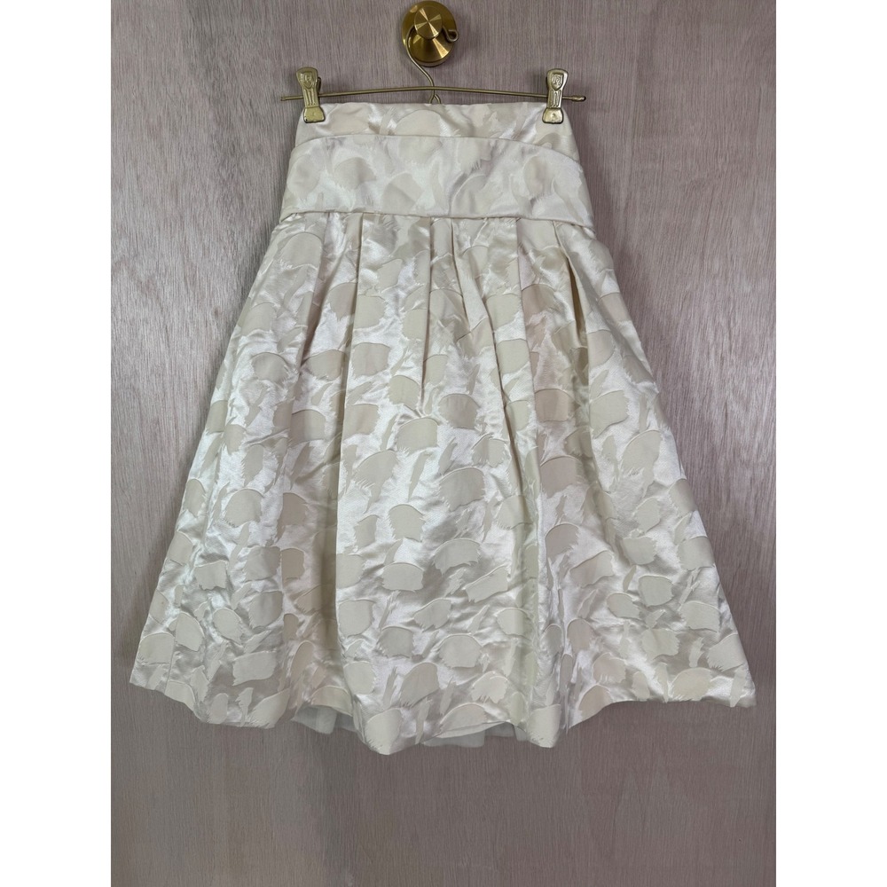 Jill Stuart Champagne Jacquard Cocktail Skirt Big Bow Bridal Wedding Dress